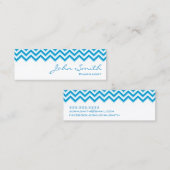 Mini carte de visite bleu de pharmacien de zigzag (Devant / Derrière)