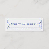 Mini Carte de visite bleu de promotion d'entraîneur (Dos)