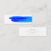 Mini Carte de visite - bleu de traçage d'aquarelle (Devant / Derrière)