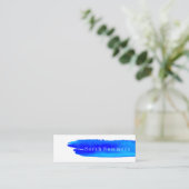Mini Carte de visite - bleu de traçage d'aquarelle (Debout devant)