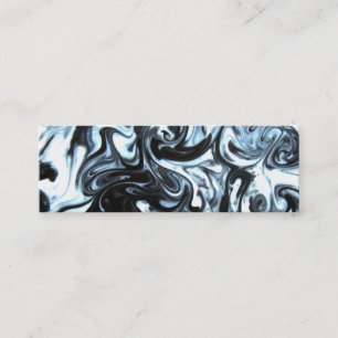 Mini Carte de visite bleu et à l'encre noire de remous