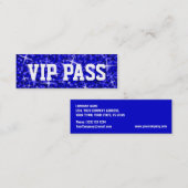 Mini Carte de visite bleu-foncé de "PASSAGE de VIP" de (Devant / Derrière)