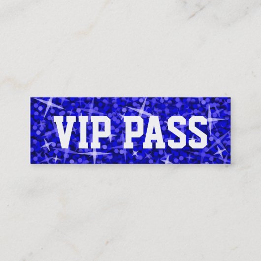 Mini Carte de visite bleu-foncé de "PASSAGE de VIP" de (Devant)