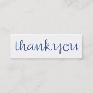Mini Carte de visite bleu Merci