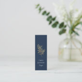 Mini Carte de visite bleu simple et élégant (Debout devant)
