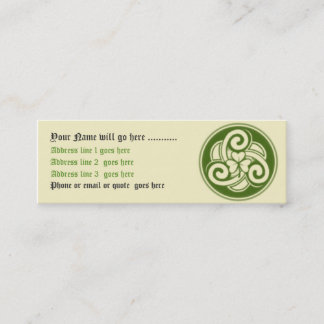 Mini Carte de visite celtique de shamrock