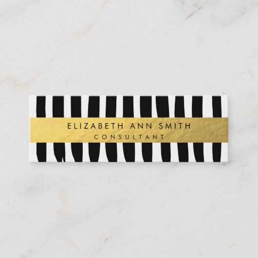 Mini Carte de visite chic d'effet maigre d'or (Devant)