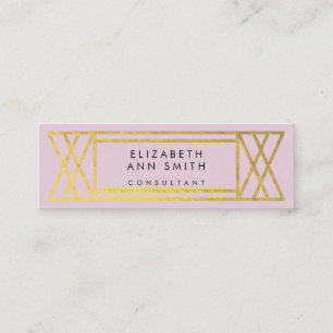 Mini Carte de visite chic d'effet rose maigre d'or