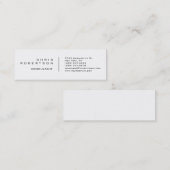 Mini Carte de visite clair simple blanc maigre moderne (Devant / Derrière)