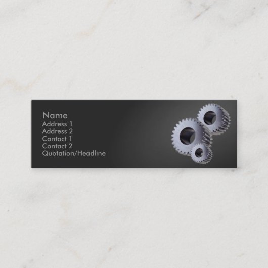 Mini Carte de visite Cogs Argent (Devant)