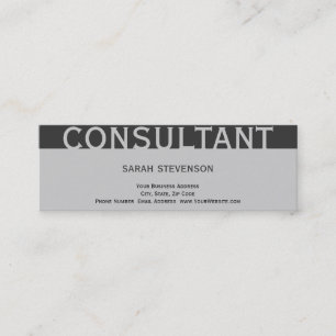 Mini Carte de visite consultant moderne simple en gris 