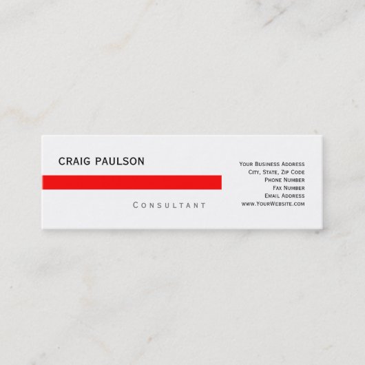 Mini Carte de visite consultant simple et branché (Devant)