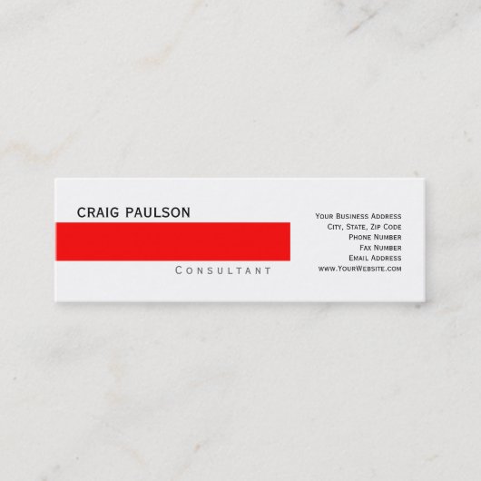 Mini Carte de visite consultant simple et branché (Devant)