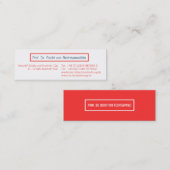 Mini Carte de visite corail rouge (Devant / Derrière)