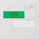 Mini Carte de visite couleur foncé vert (Devant / Derrière)