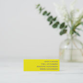Mini Carte de visite couleur uni jaune (Debout devant)