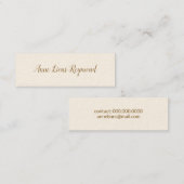 Mini carte de visite crème signature avec nom de script (Devant / Derrière)