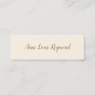 Mini carte de visite crème signature avec nom de script
