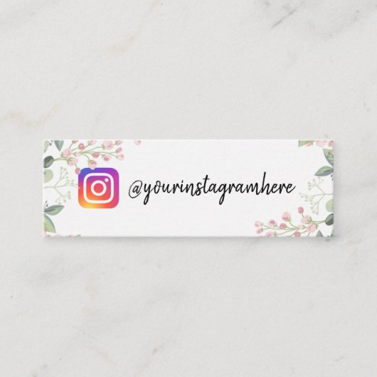 Mini carte de visite d'agramme floral d'aquarelle (Devant)