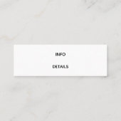 Mini carte de visite d'agramme floral d'aquarelle (Dos)