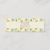 Mini Carte de visite d'aquarelle de tournesol jaune rus (Dos)