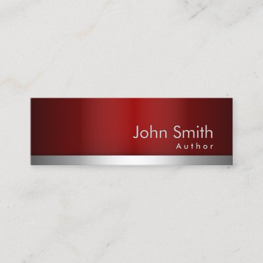 Mini carte de visite d'auteur professionnel Red Metal (Devant)