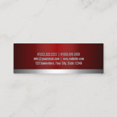 Mini carte de visite d'auteur professionnel Red Metal (Dos)