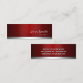 Mini carte de visite d'auteur professionnel Red Metal (Devant / Derrière)