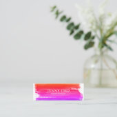 Mini Carte de visite de bande de peinture rose violet (Debout devant)