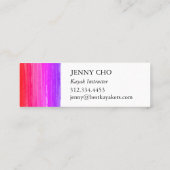 Mini Carte de visite de bande de peinture rose violet (Dos)