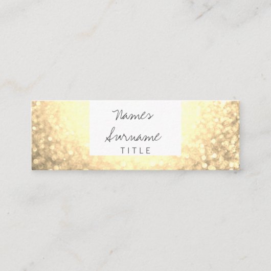 Mini Carte de visite de Bokeh d'or à la mode de parties (Devant)