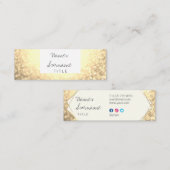 Mini Carte de visite de Bokeh d'or à la mode de parties (Devant / Derrière)