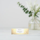 Mini Carte de visite de Bokeh d'or à la mode de parties (Debout devant)