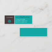 Mini Carte de visite de brun et d'Aqua de bloc de (Devant / Derrière)