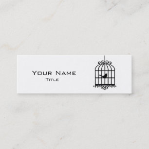 Mini carte de visite de cage à oiseaux