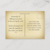 Mini carte de visite de carte postale de portrait (Dos)