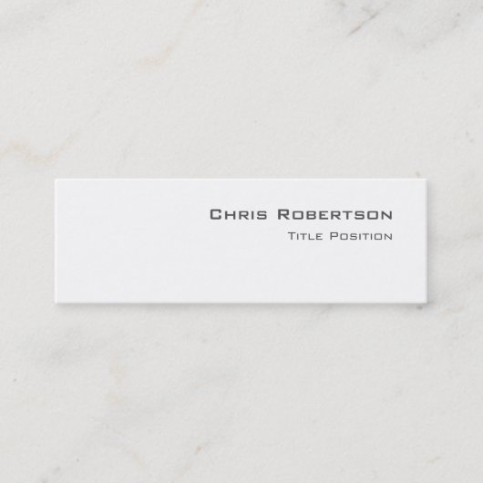 Mini Carte de visite de charme blanc noir mince (Devant)