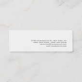 Mini Carte de visite de charme blanc noir mince (Dos)