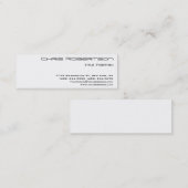 Mini Carte de visite de charme noir mince (Devant / Derrière)