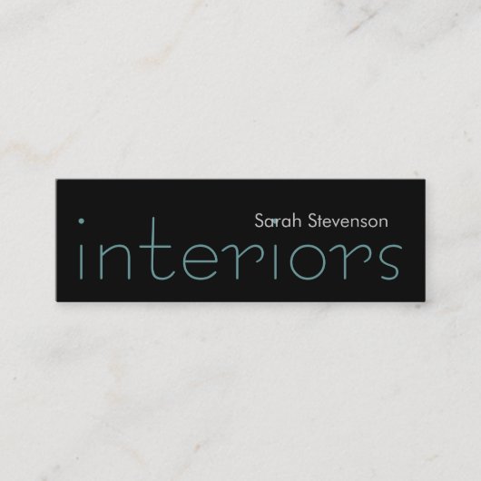 Mini Carte de visite de concepteur d'intérieur noir mai (Devant)