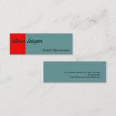 Mini Carte de visite de concepteur d'intérieur rouge pâ (Devant / Derrière)