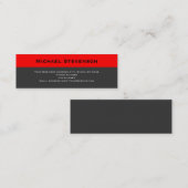 Mini Carte de visite de consultant en gris rouge maigre (Devant / Derrière)