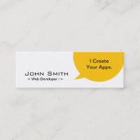 Mini carte de visite de développeur web minimal de