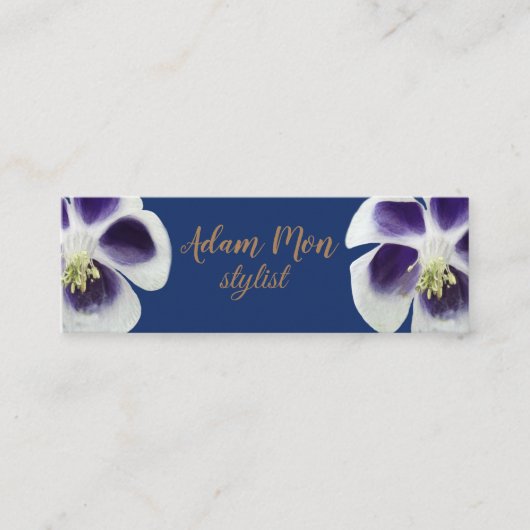 Mini Carte de visite de fleurs violettes (Devant)