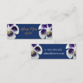 Mini Carte de visite de fleurs violettes (Devant / Derrière)