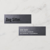 Mini Carte de visite de garde d'enfants de chien noir (Devant / Derrière)