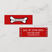 Mini Carte de visite de graphique d'os de chien (Devant / Derrière)