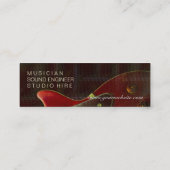 Mini carte de visite de guitare rouge électrique (Dos)
