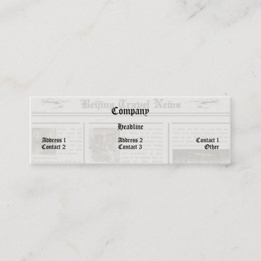 Mini Carte de visite de journal (Devant)