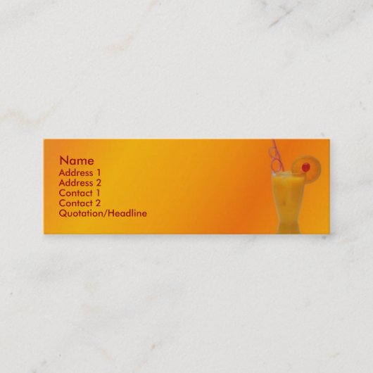 Mini Carte de visite de jus d'orange (Devant)